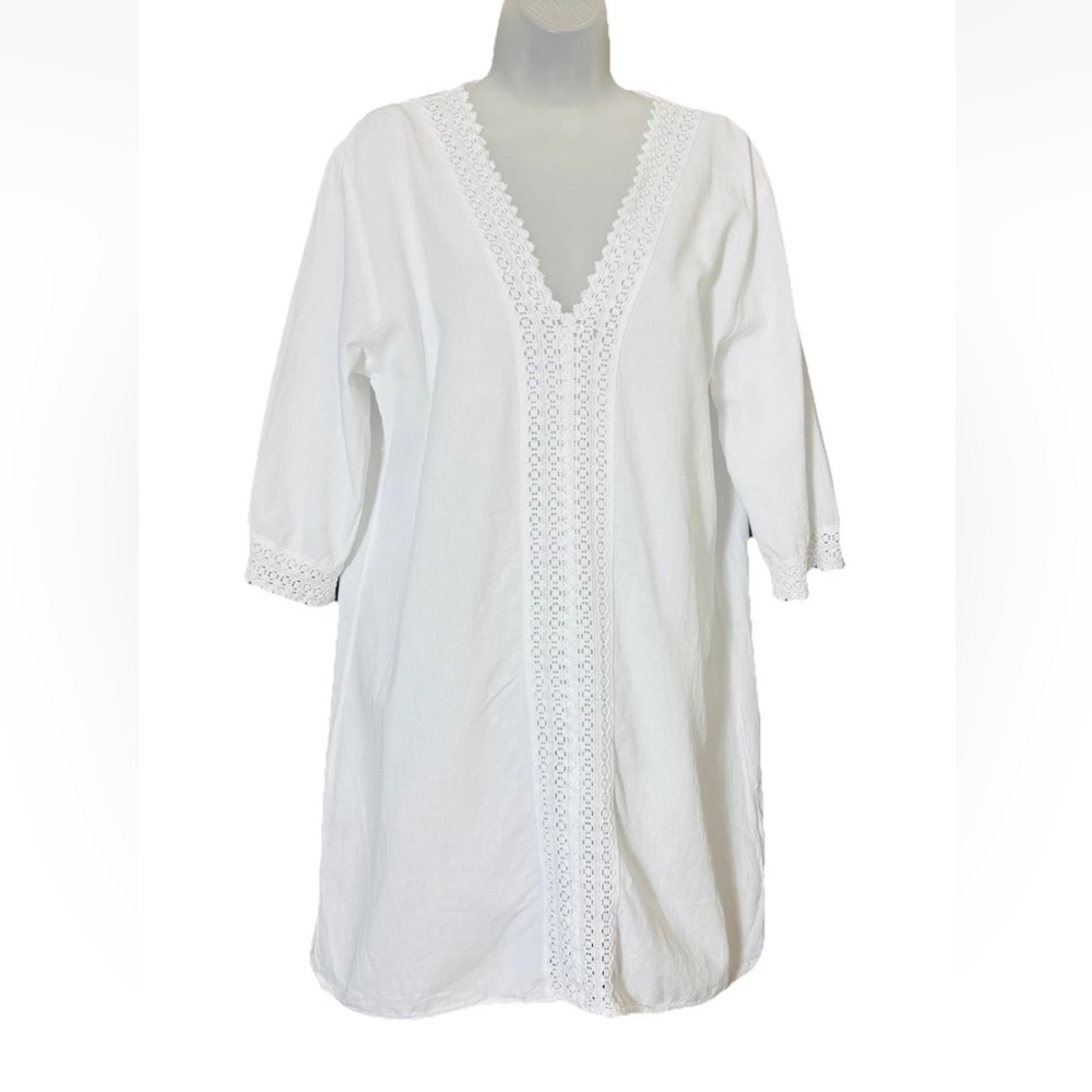 Resort Wear Seaspice Women’s Size M White Swim Cover Dress 100% Peruvian Cotton